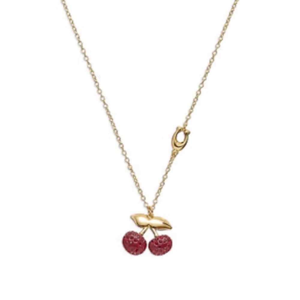 Coach Gold Cherry Pendant Necklace